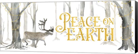 Framed Christmas Forest panel II-Peace on Earth Print