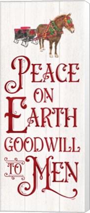 Framed Vintage Christmas Signs panel III-Peace on Earth Print