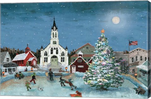 Framed Christmas Scene-Moon Print