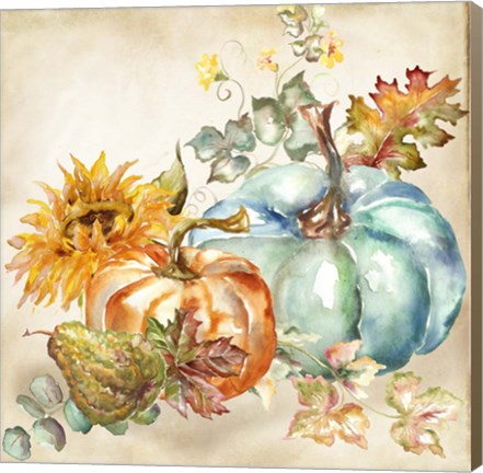 Framed Watercolor Harvest Pumpkin IV Print