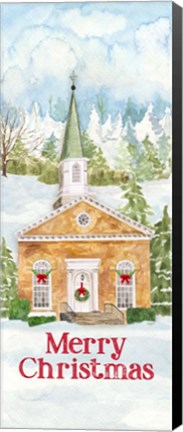 Framed Christmas Village vertical I Print