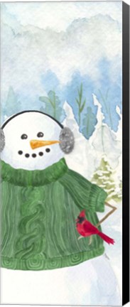 Framed Snowman Christmas vertical I Print