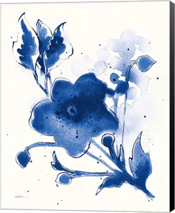 Framed Independent Blooms Blue II v2 Print