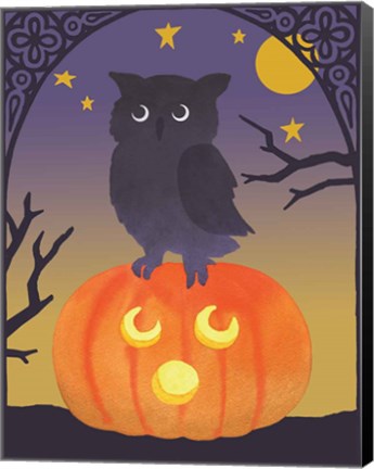 Framed Halloween Critter III Light Owl Print