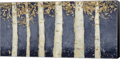 Framed Magnificent Birch Grove Indigo Crop Print