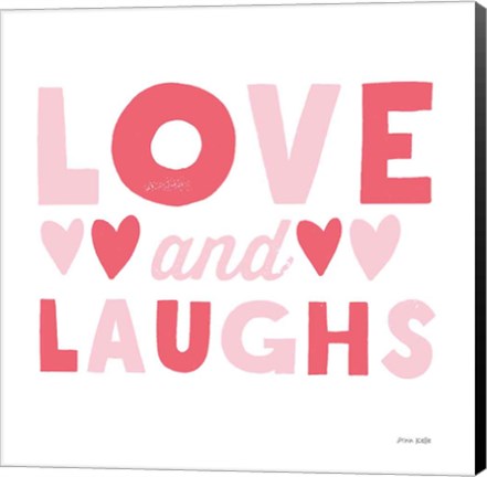 Framed Love and Laughs Pink Print