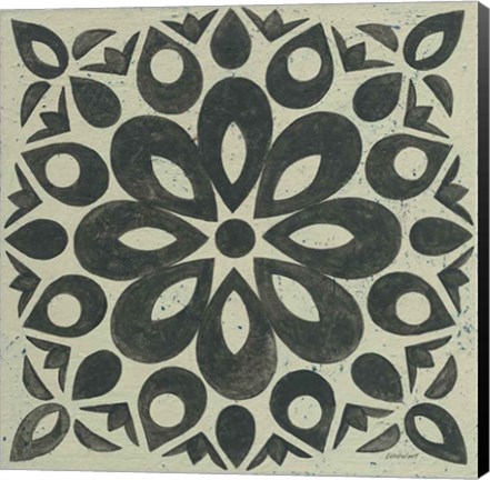 Framed Black and White Tile III Print