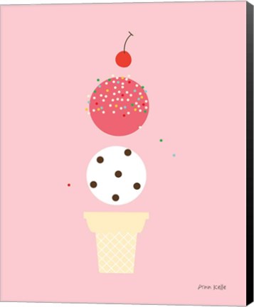 Framed Ice Cream and Cherry II Print