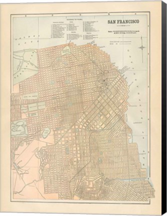 Framed San Francisco Map Print