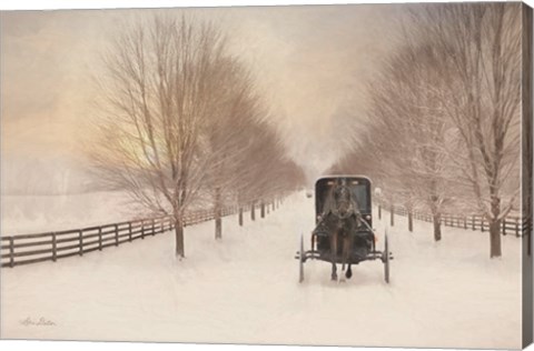 Framed Snowy Amish Lane Print