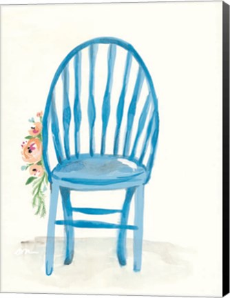 Framed Floral Chair II Print