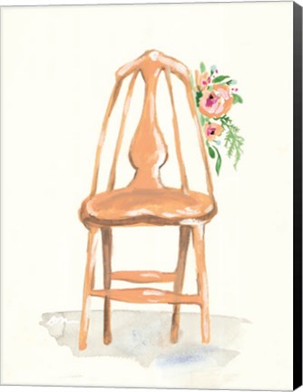 Framed Floral Chair III Print