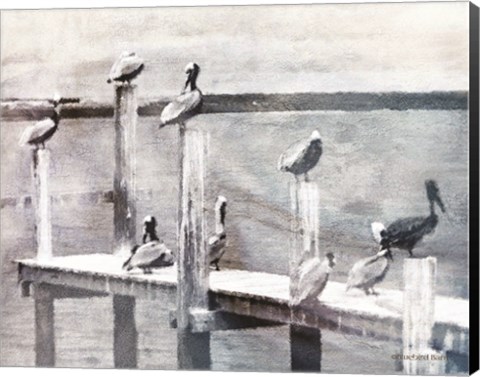 Framed Birds on a Pier Print