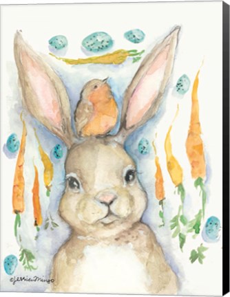 Framed Rabbits and Carrots Oh My Print