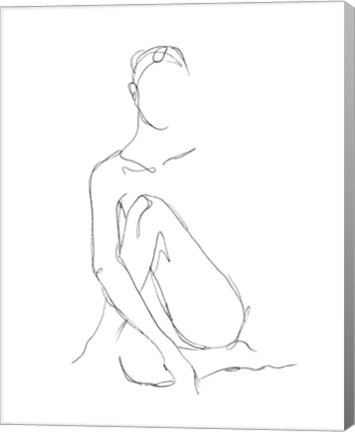 Framed Nude Contour Sketch II Print