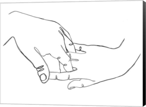 Framed Gestures in Hand II Print