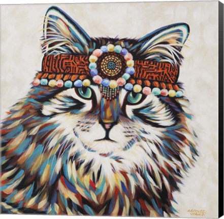 Framed Hippie Cat II Print