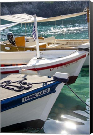 Framed Workboats of Corfu, Greece I Print