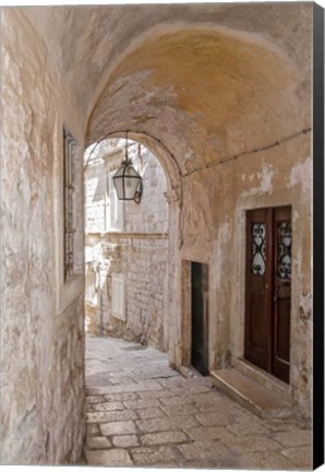 Framed Quiet Passageway - Kotor, Montenegro Print