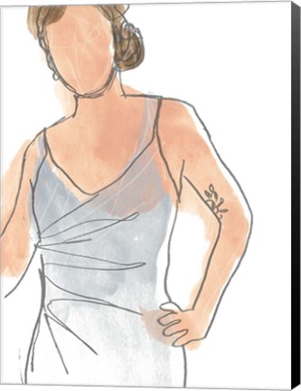 Framed Modern Figure Sketch II Print