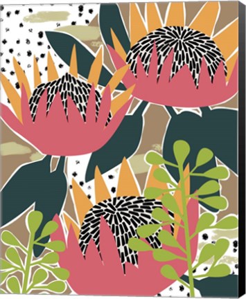 Framed King Protea I Print