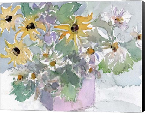 Framed Daisies &amp; Black Eyed Susans II Print