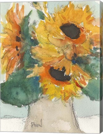 Framed Rustic Sunflowers I Print