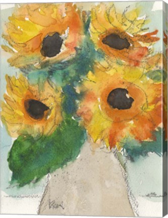 Framed Rustic Sunflowers II Print