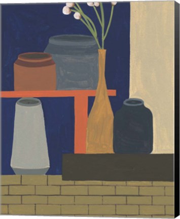 Framed Vases on a Shelf II Print