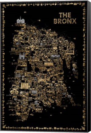 Framed Glam New York Collection-Bronx Print