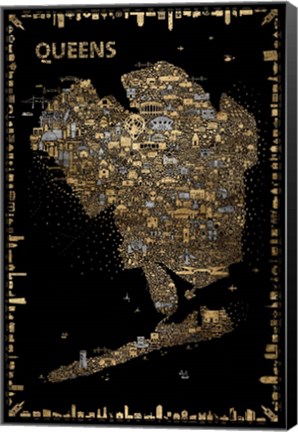 Framed Glam New York Collection-Queens Print