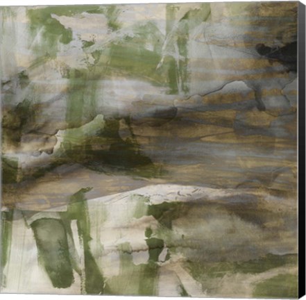 Framed Surface in Green II Print