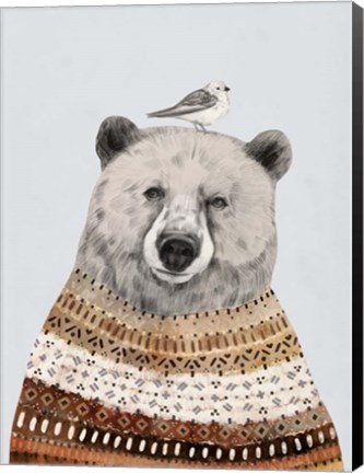 Framed Fair Isle Bear II Print