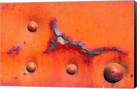 Framed Details Of Rust And Paint On Metal 8 Print