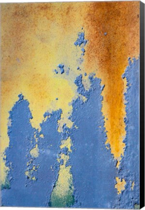 Framed Details Of Rust And Paint On Metal 19 Print