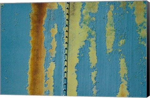 Framed Details Of Rust And Paint On Metal 22 Print