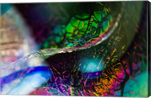 Framed Macro Of Colorful Glass 2 Print