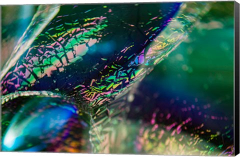 Framed Macro Of Colorful Glass 4 Print