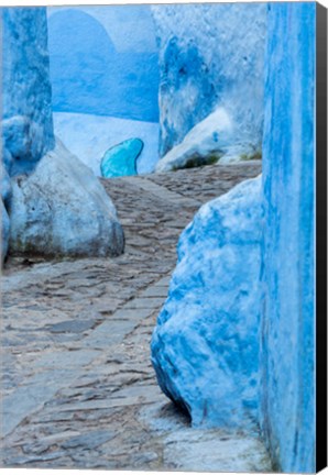 Framed Morocco, Chefchaouen Alley Walkway In Town Print