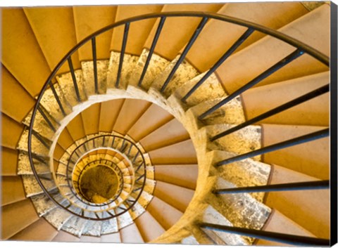 Framed Italy, Lazio, Tivoli, Villa d&#39;Este Spiral Staircase Print
