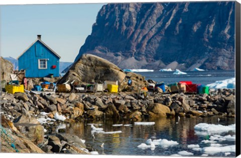 Framed Greenland, Uummannaq Ice Fills The Harbor Print