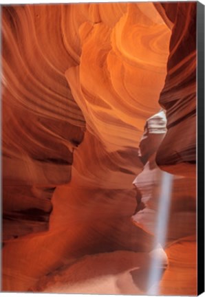 Framed Sunbeam In Upper Antelope Canyon Near Page, Arizona, USA Print