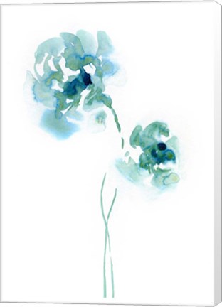 Framed Teal Florals Print
