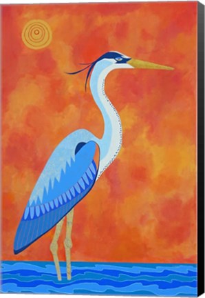 Framed Blue Heron Print