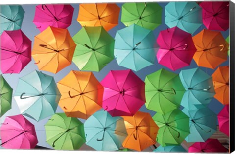 Framed Portugal Umbrella 1 Print