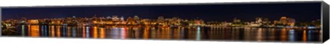 Framed Victoria Night Panorama Print