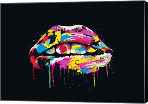 Framed Colorful Lips Print