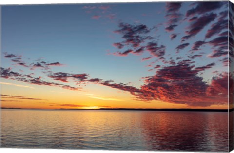 Framed Vivid Sunrise Clouds Over Fort Peck Reservoir, Charles M Russell National Wildlife Refuge, Montana Print