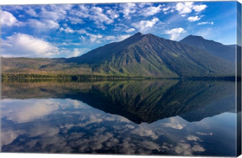 Framed Stanton Mountain Over A Calm Lake Mcdonald In Glacier National Park, Montana Print