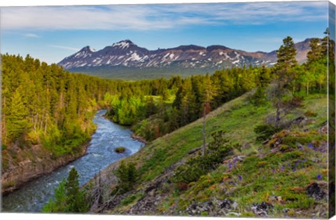 Framed South Fork Of The Two Medicine River In The Lewis And Clark National Forest, Montana Print